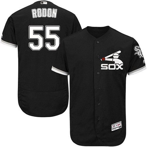 White Sox #55 Carlos Rodon Black Flexbase Authentic Collection Stitched MLB Jersey - Click Image to Close